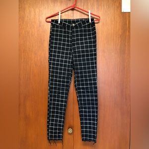 Grid Pattern Pants